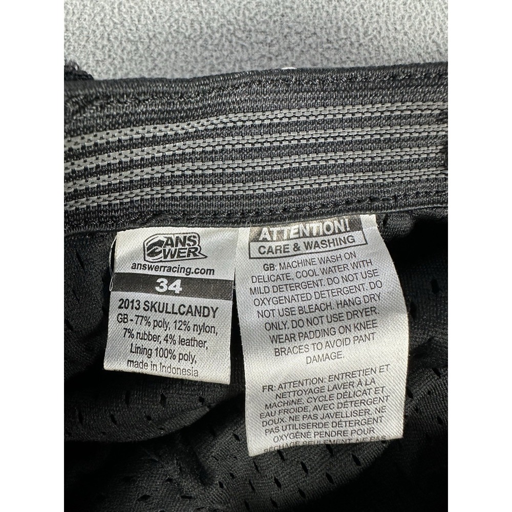 Answer Racing Skullcandy Motocross Pants Mens 34 Blue Black Y2K Moto Racing BMX - Picture 8 of 8